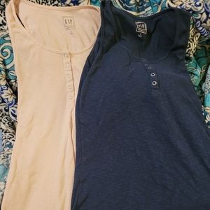 2 Gap Maternity Tank Tops. Navy & Light Pink